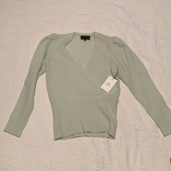 Something Navy size XS mint green ballerina style sweater - Picture 3 of 7
